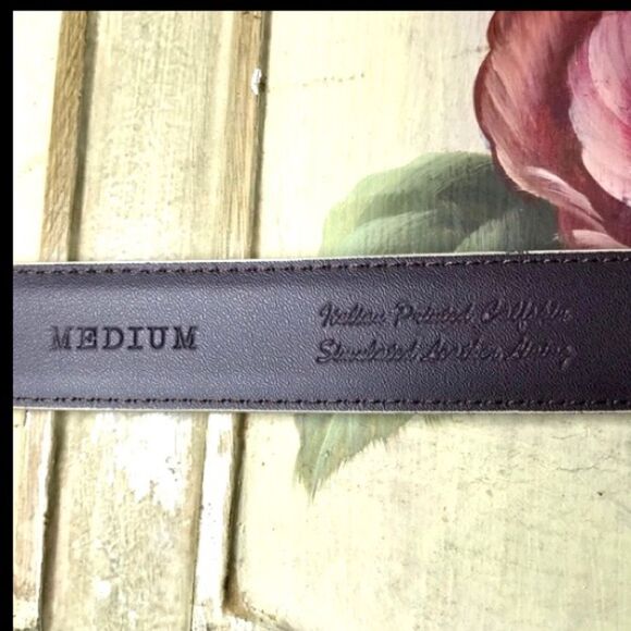 Nine West Faux Snakeskin Belt Silver Hardware Belt Sz M - Picture 6 of 8